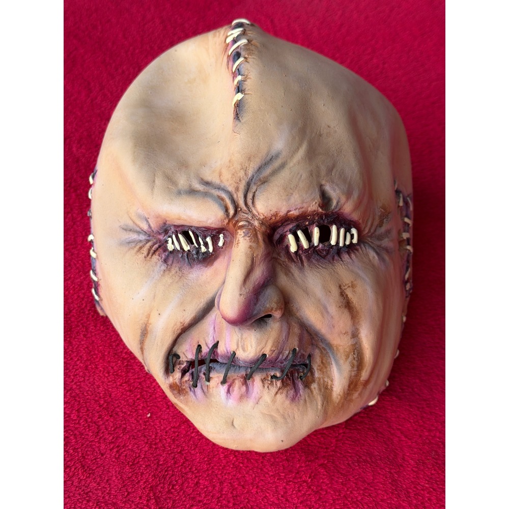 Horror Mask Mens OS Tan Excellent Stitched Undead Latex Gore Halloween